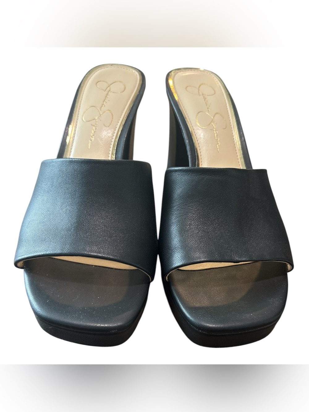 Jessica Simpson Black Open-Toe Platform Mule Heels - Picture 3 of 8